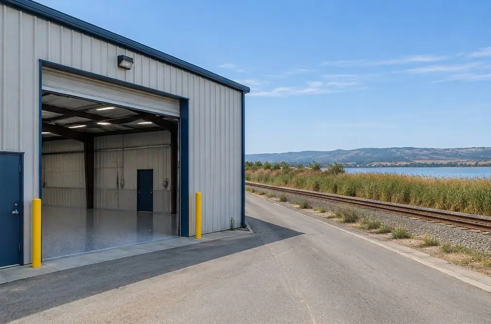 Illustration: a coated garage floor in a typical Wilbur Avenue Industrial Area home